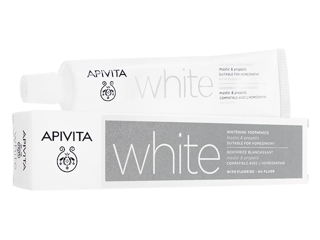 (Apivita)ホワイトニングトゥースペーストウィズマスティック&プロポリス75ml 1本