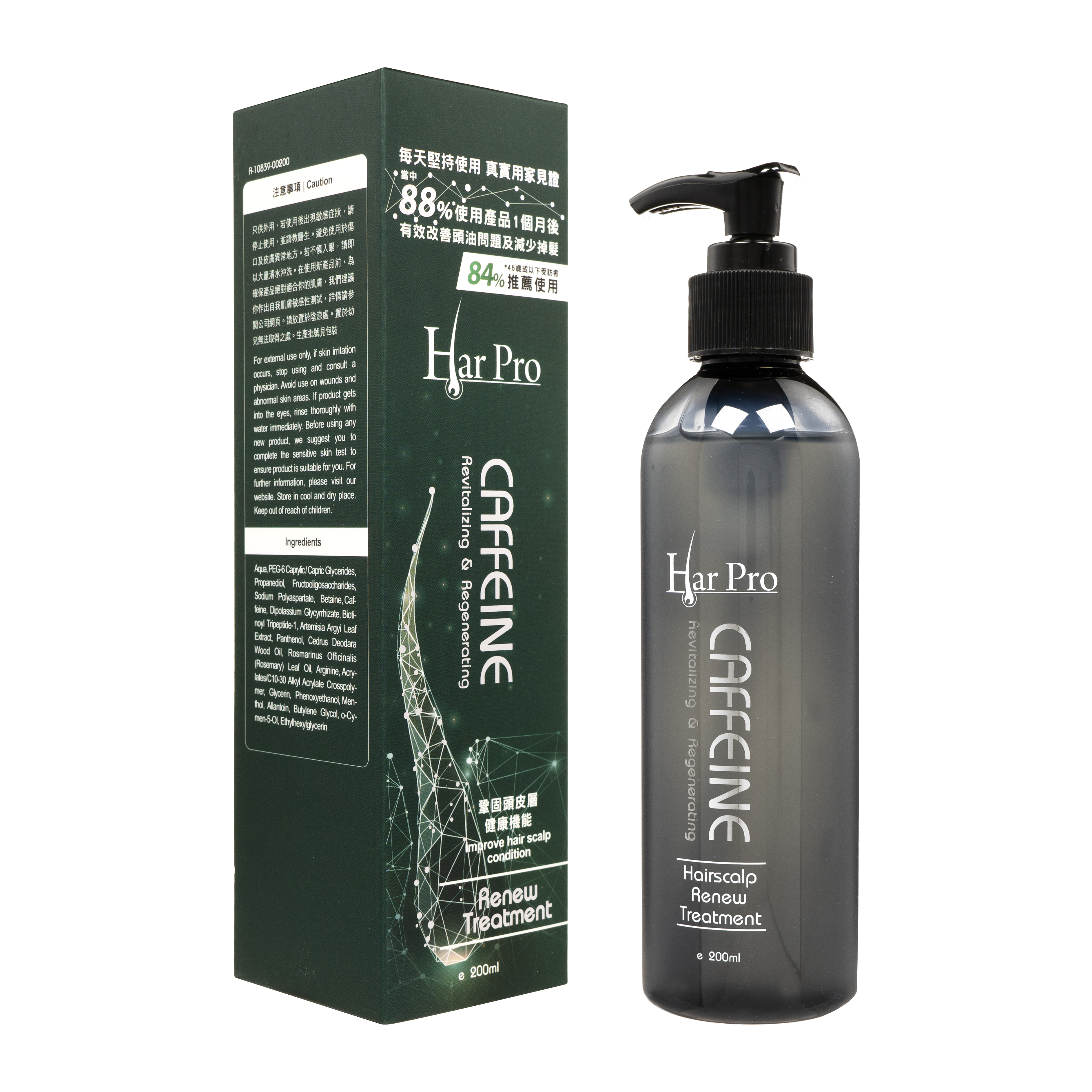 (HarPro)カフェインリバイタライジング&リジェネレイティング・ヘアスカルプリニュートリートメント200ml 1本