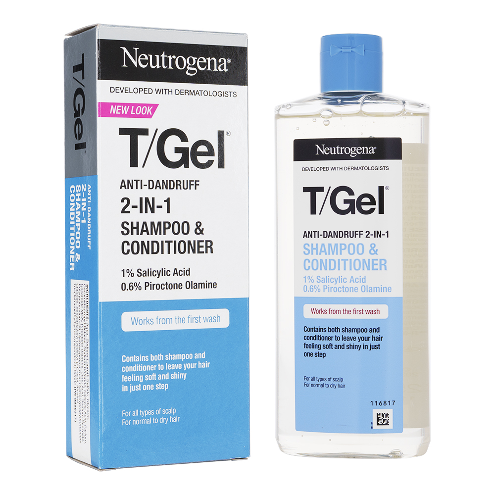 (Neutrogena)T/Gelアンチダンドラフ・2イン1シャンプー&コンディショナー250ml 1本
