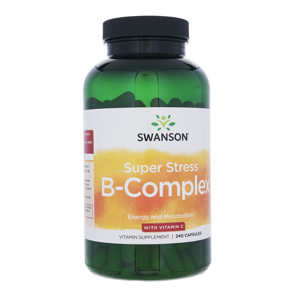 (Swanson)スーパーストレス・B-コンプレックス+ビタミンC240錠 1本