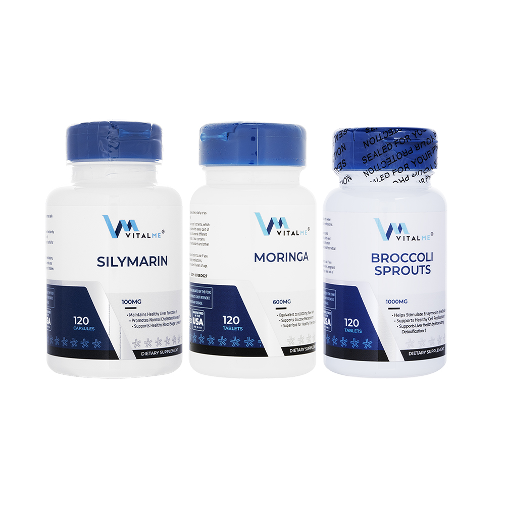 シリマリン100mg120錠+モリンガ600mg120錠+ブロッコリースプラウト1000mg120錠(バイタルミー)[各1本] 1セット